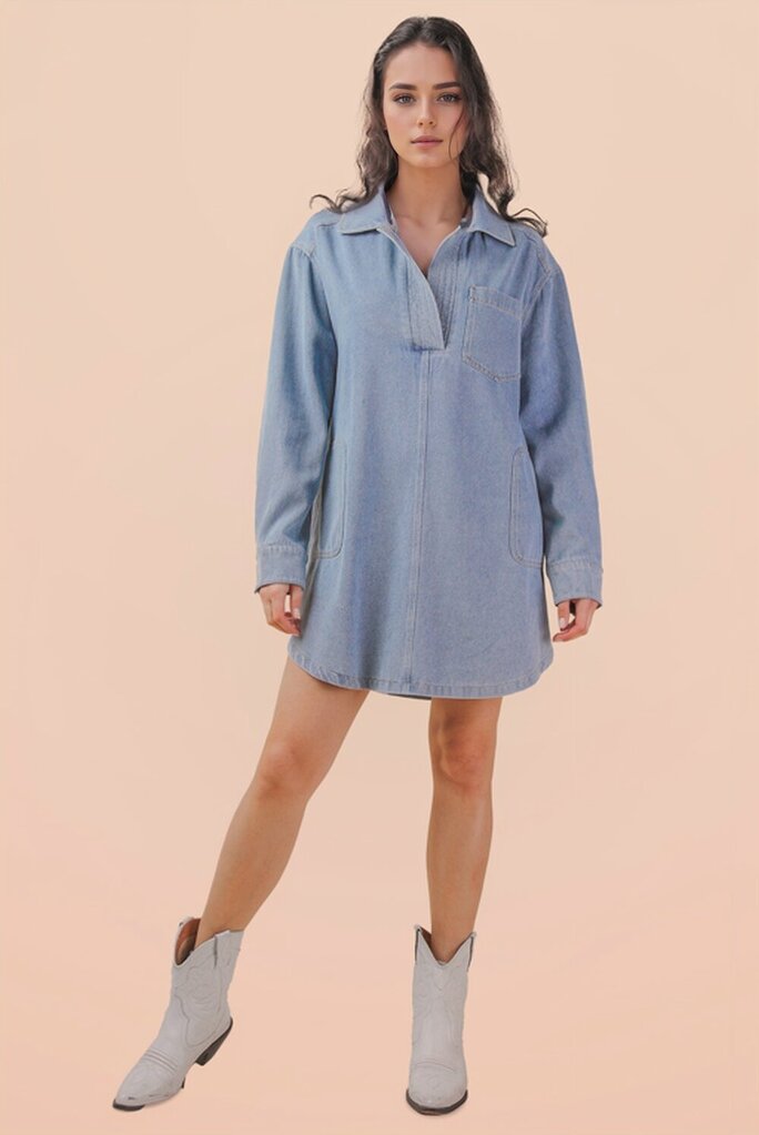 Washed Denim Pullover