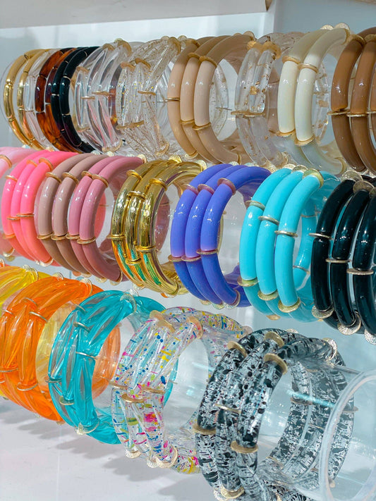 Skinny Candy Bracelets: Dark Tortoise