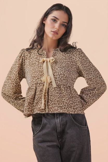 Leopard Bow Top