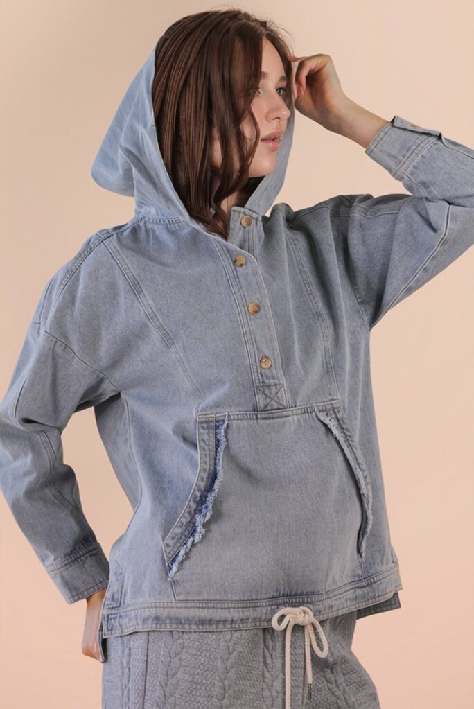 Washed Denim Pullover