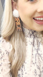Bride Iridescent Earrings: White Puff Post
