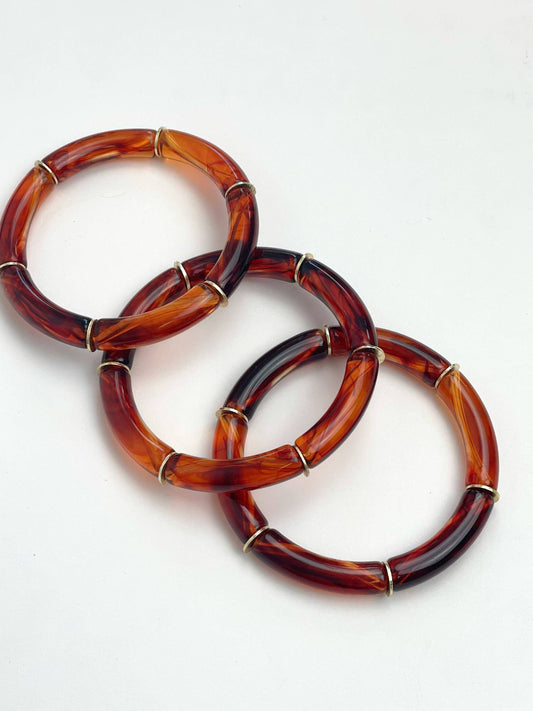 Skinny Candy Bracelets: Dark Tortoise