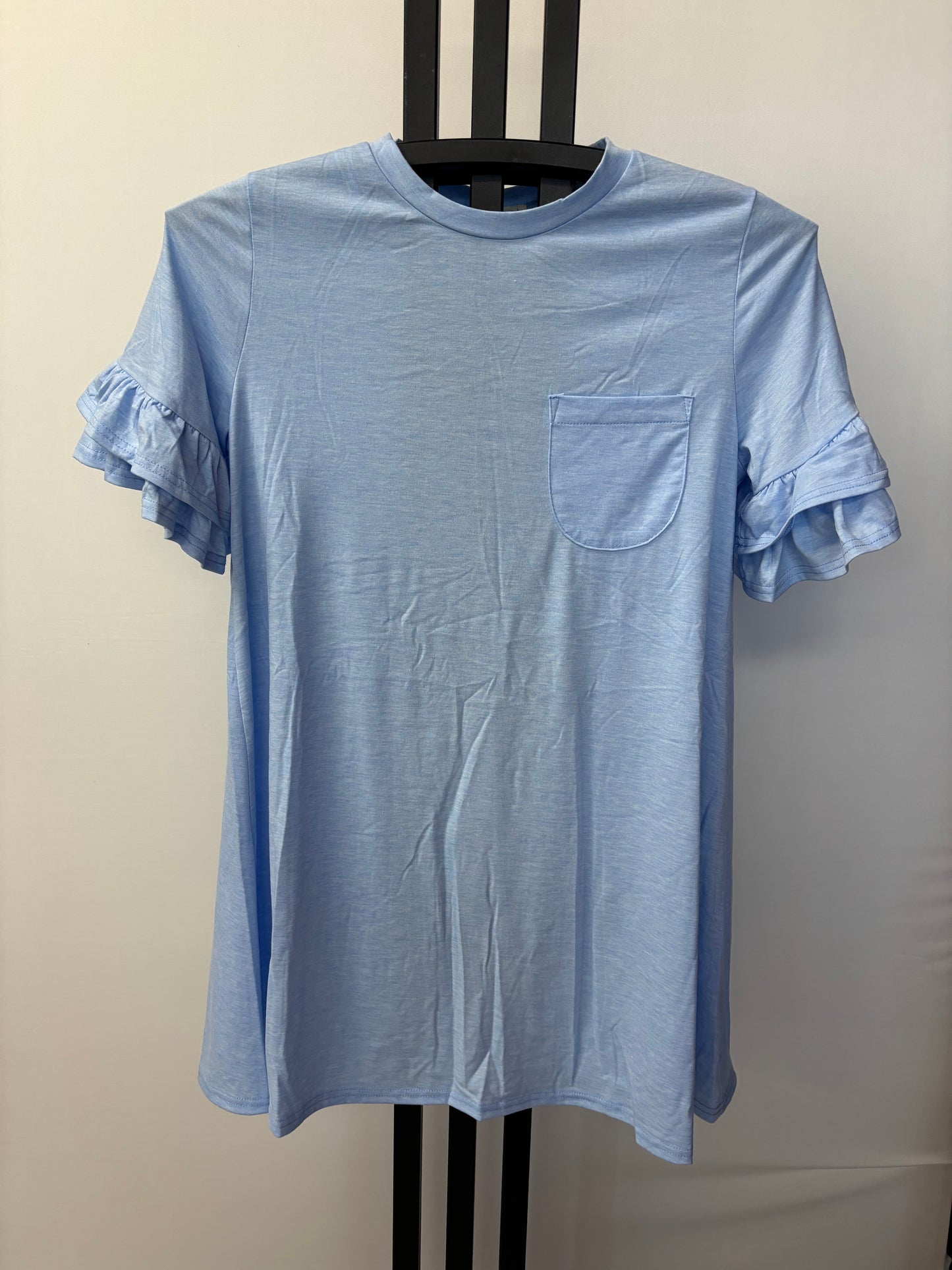 Blue Ruffle sleeve Dress