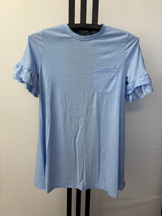 Blue Ruffle sleeve Dress