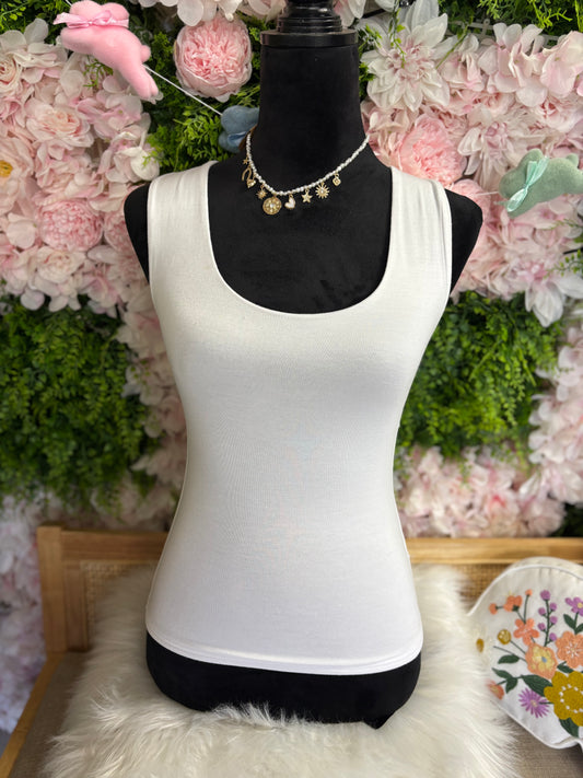 Double Layer Tank Top White