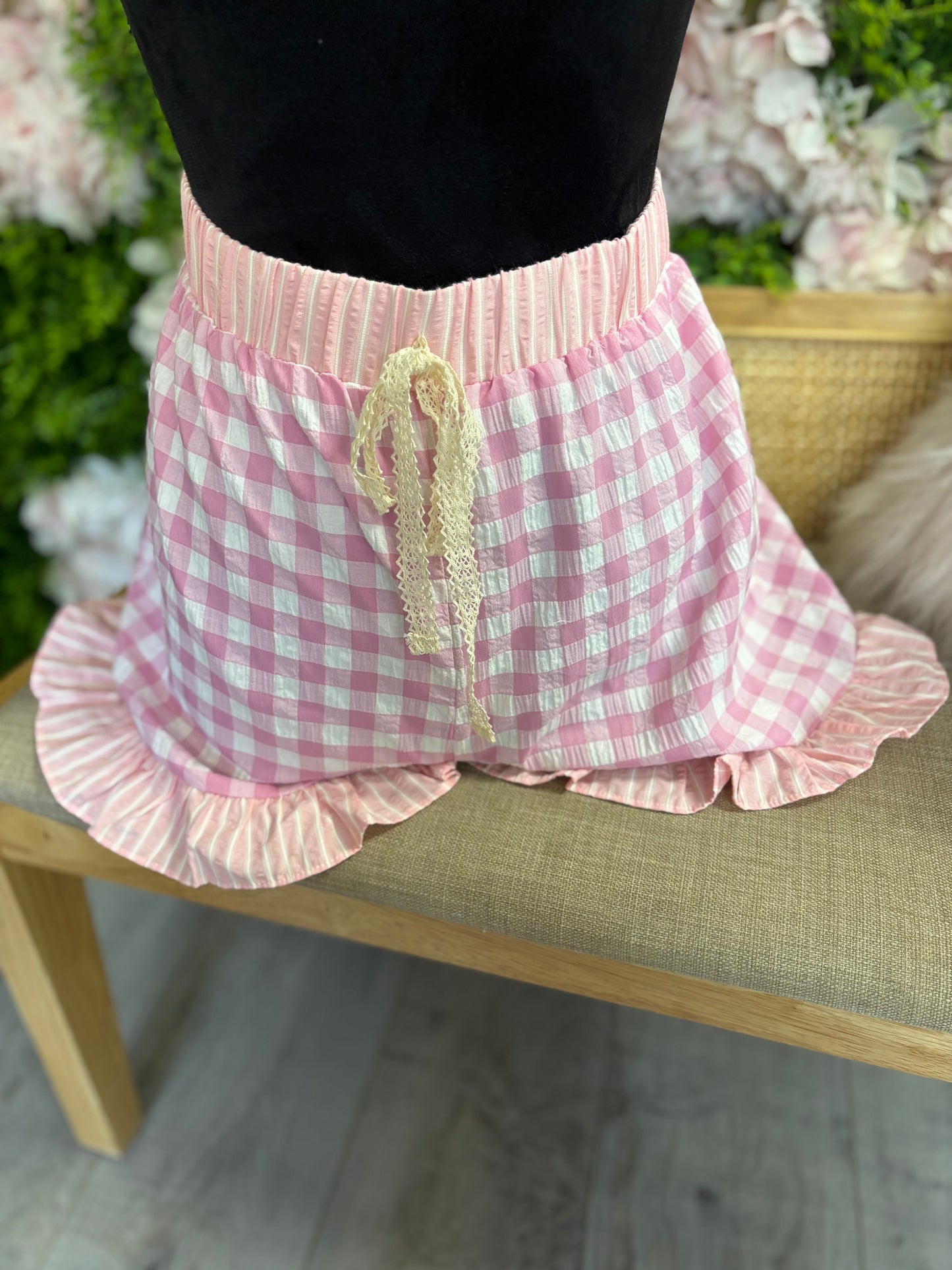Stripe Print Mini Shorts