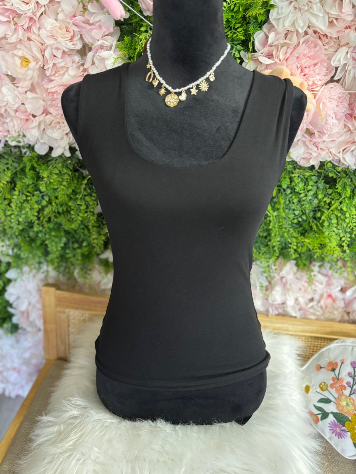 Double Layer tank Top Black
