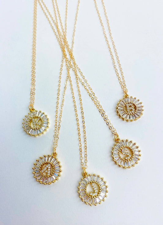 Initial Gold Filled Necklace: A