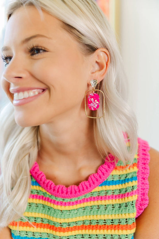 Cotton Candy Oval Hoops: